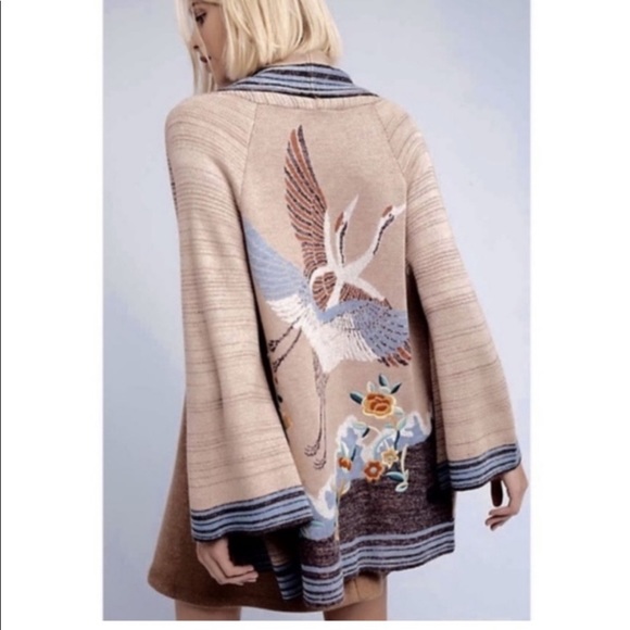 Anthropologie Sweaters - RARE! Anthropologie HWR crane open front cardigan